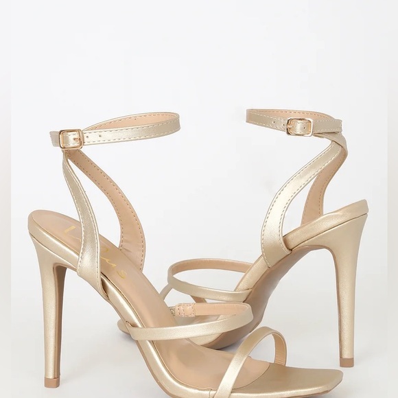 BNIB Lulus Gold Leticiya Heels - Picture 3 of 6